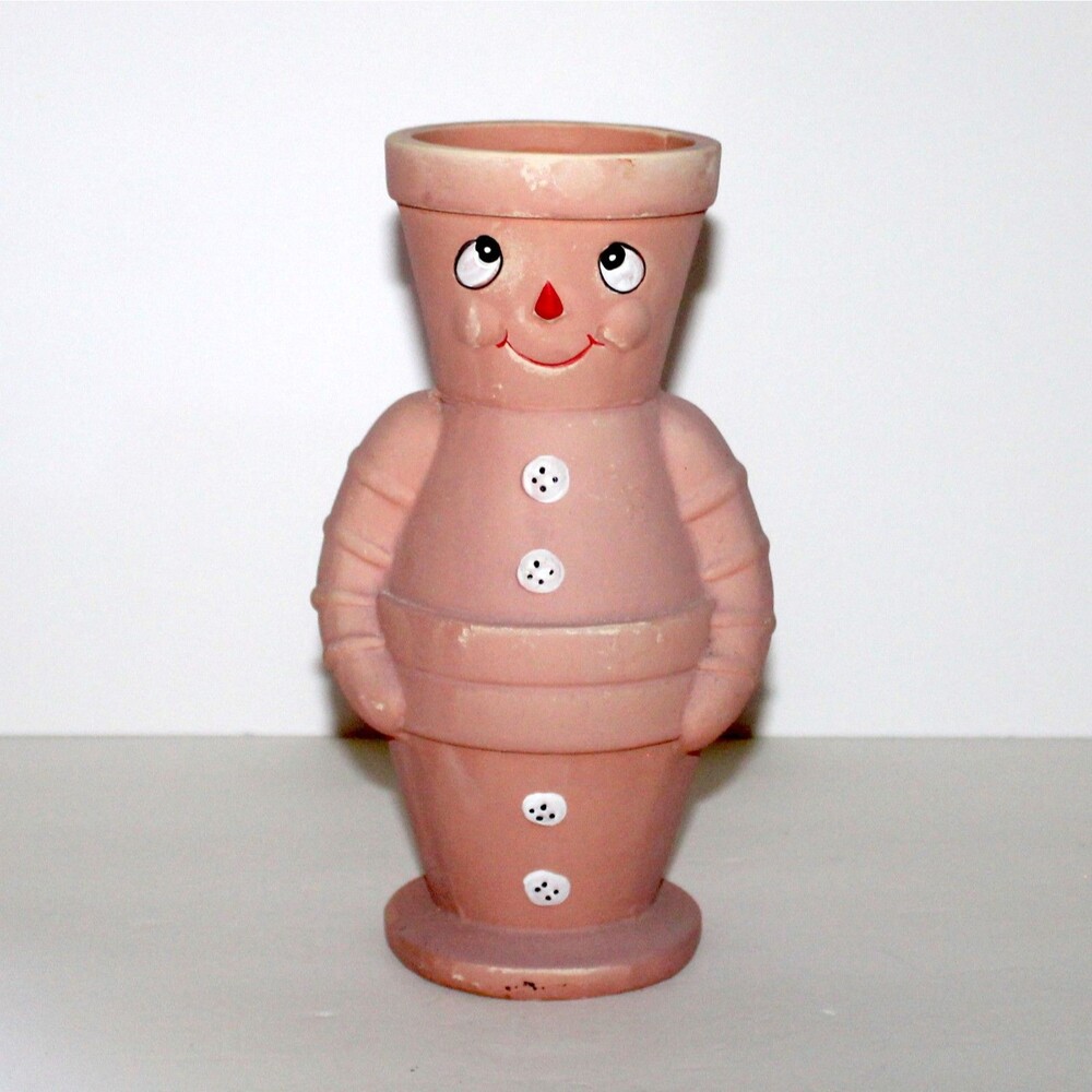 Planter Pot Man terracotta 8” flower garden decor flower succulent